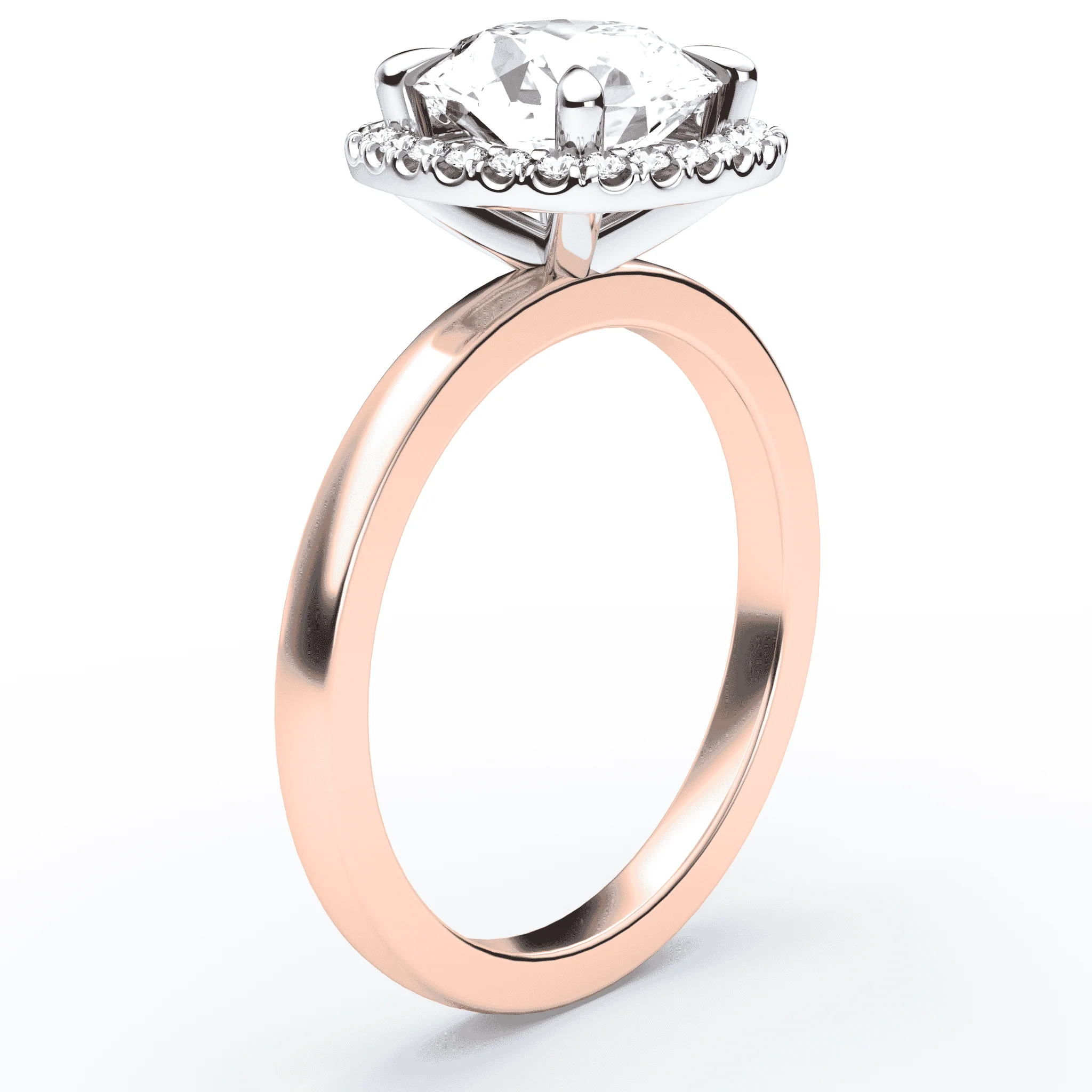 Soft Square Simple Halo Ring - Image 2