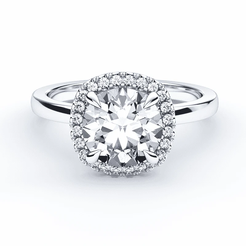 Soft Square Simple Halo Ring