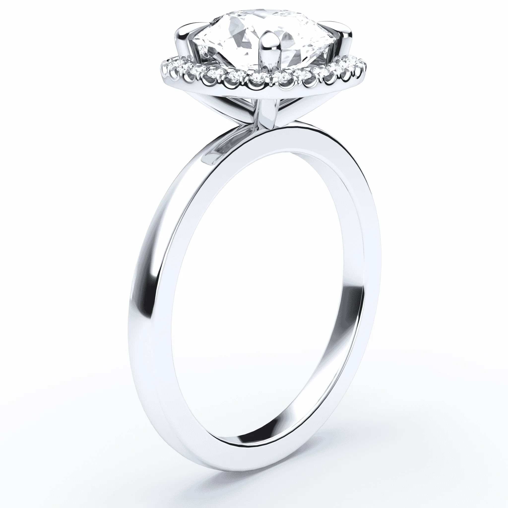 Soft Square Simple Halo Ring - Image 2