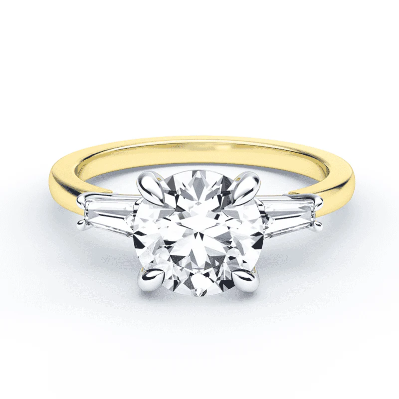 Three Stone Baguette Engagement Ring