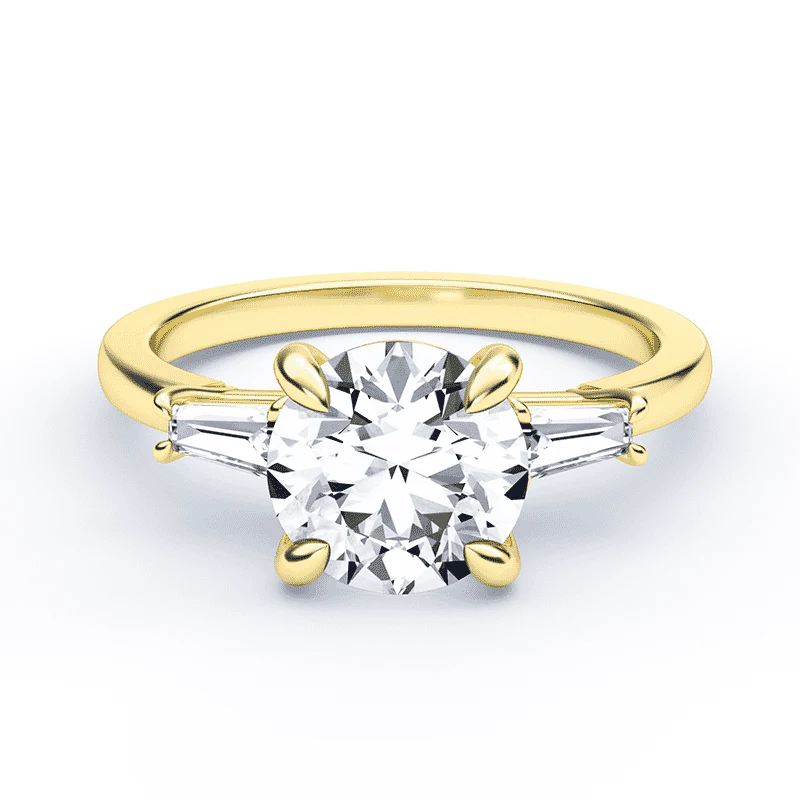 Three Stone Baguette Engagement Ring