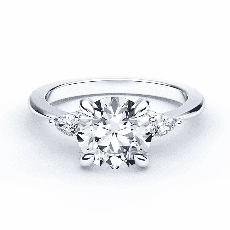 Three Stone Ring with Pears