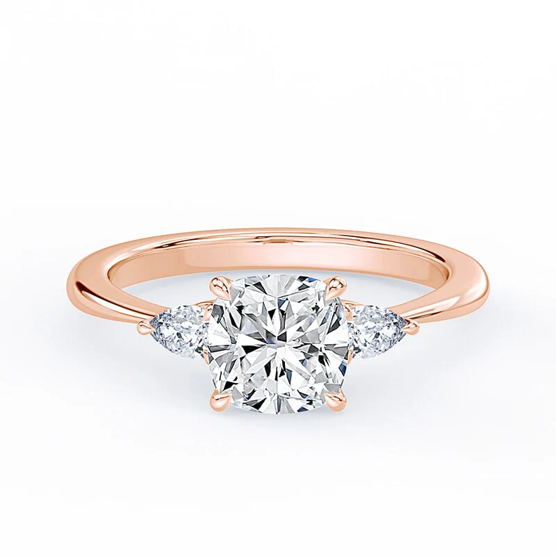 Three Stone Cushion Cut Ring