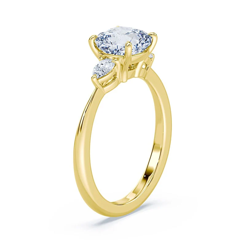 Three Stone Cushion Cut Ring - Image 2