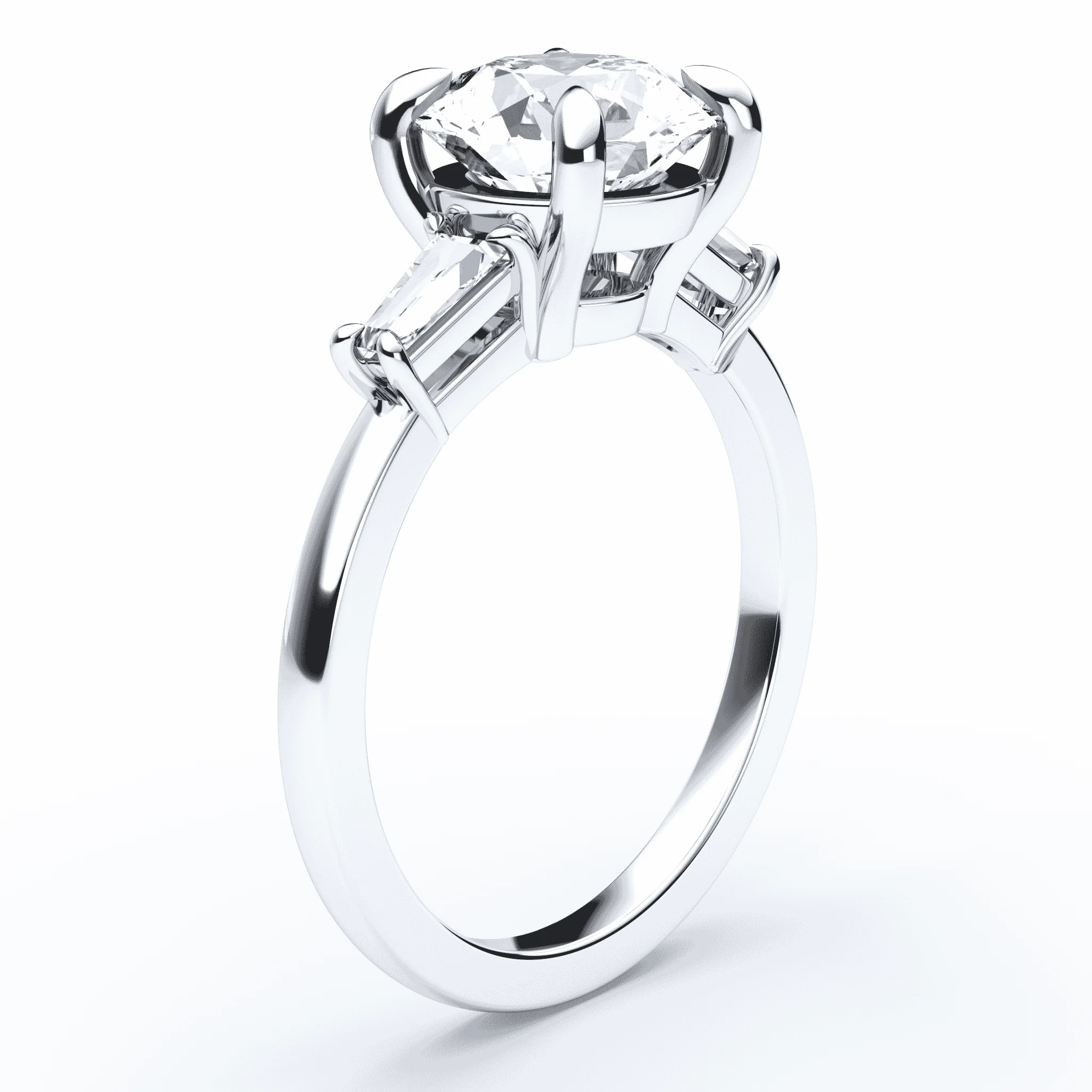Three Stone Baguette Engagement Ring - Image 2