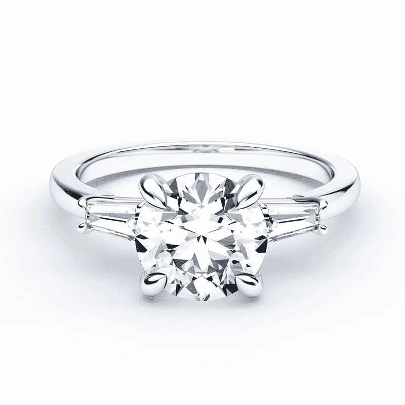 Three Stone Baguette Engagement Ring