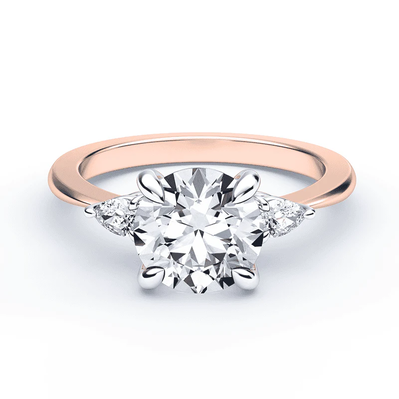 Three Stone Ring with Pears