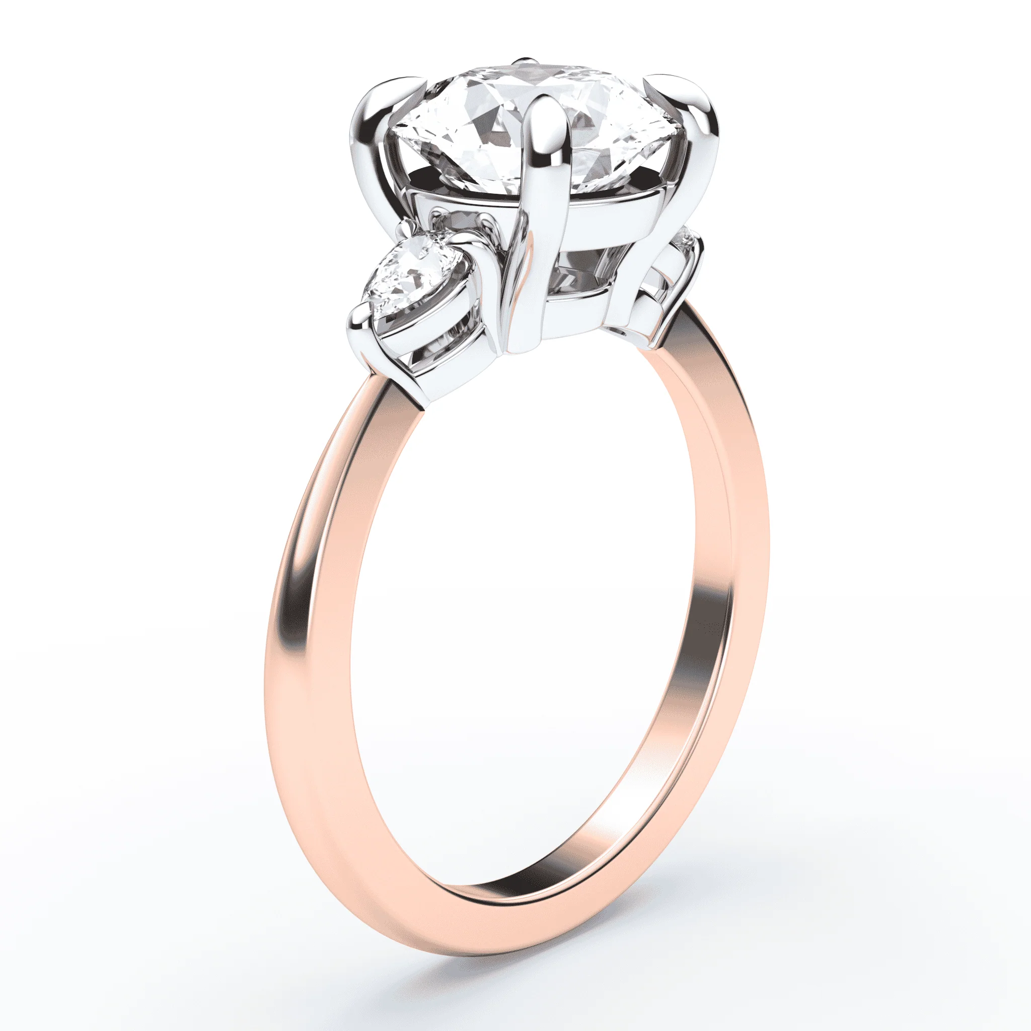 Three Stone Ring with Pears - Image 2