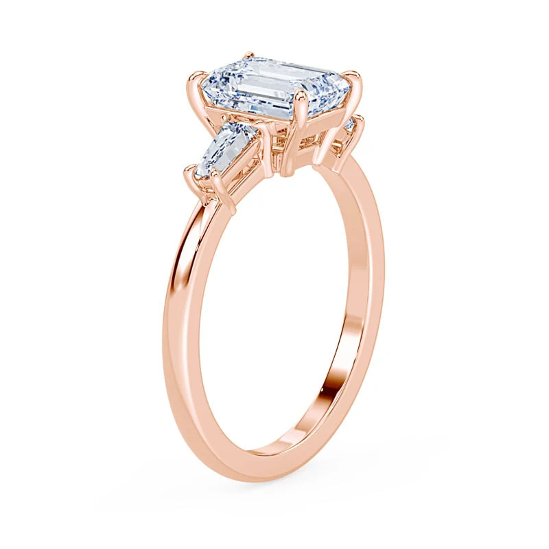 Three Stone Emerald Cut Ring - Image 2