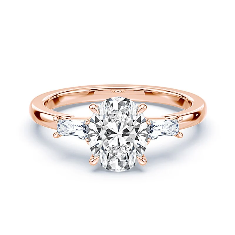Three Stone Oval Baguette Ring