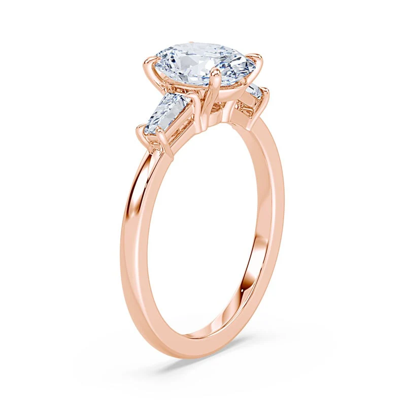 Three Stone Oval Baguette Ring - Image 2