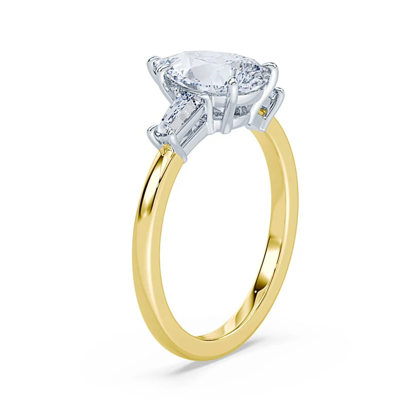 Three Stone Pear Baguette Ring - Image 2
