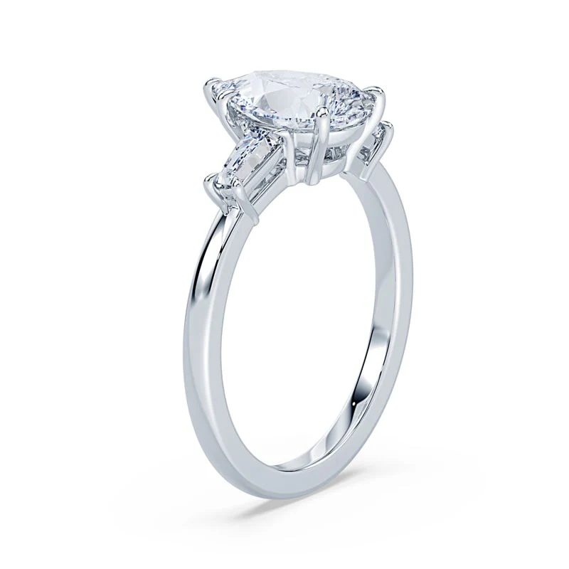 Three Stone Pear Baguette Ring - Image 2