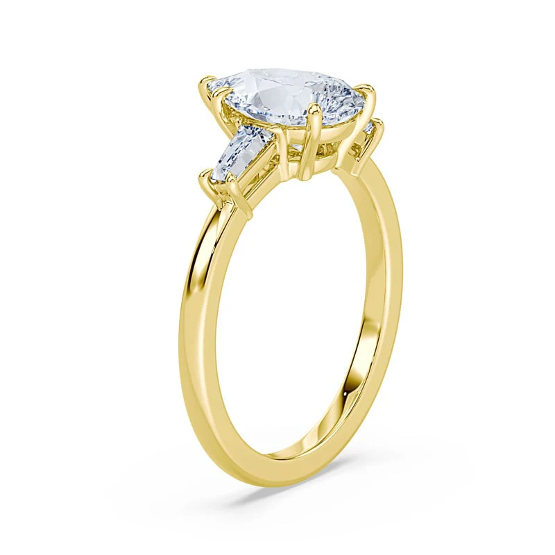 Three Stone Pear Baguette Ring - Image 2