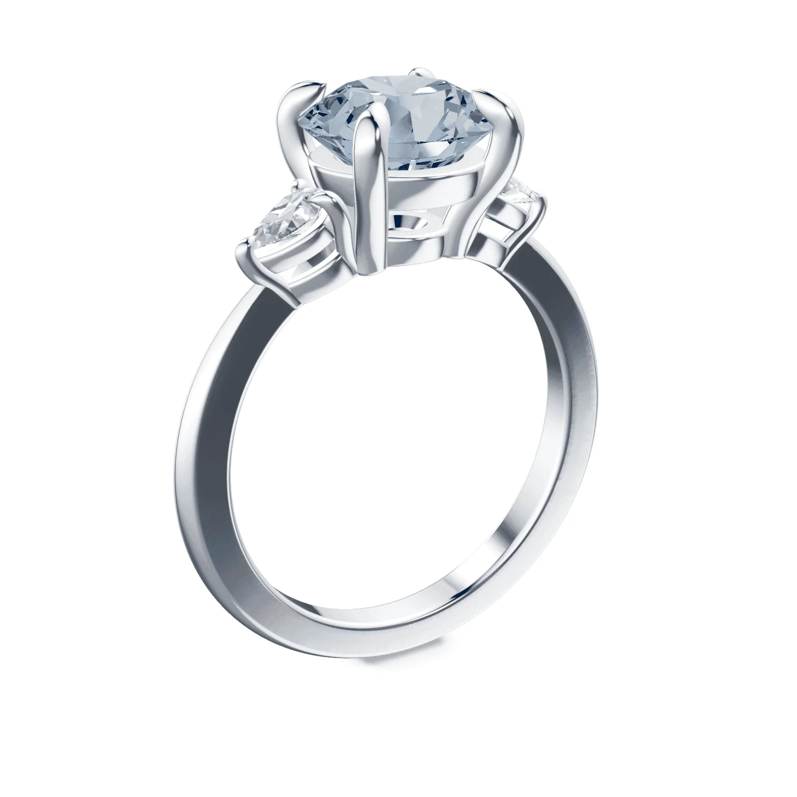 Three Stone Blue Diamond Ring - Image 2