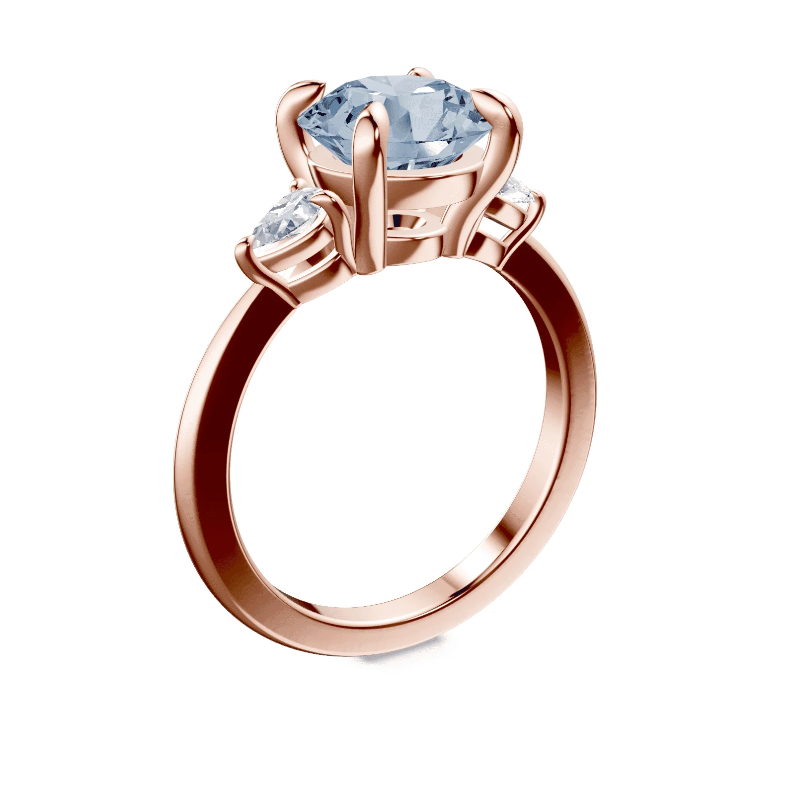 Three Stone Blue Diamond Ring - Image 2