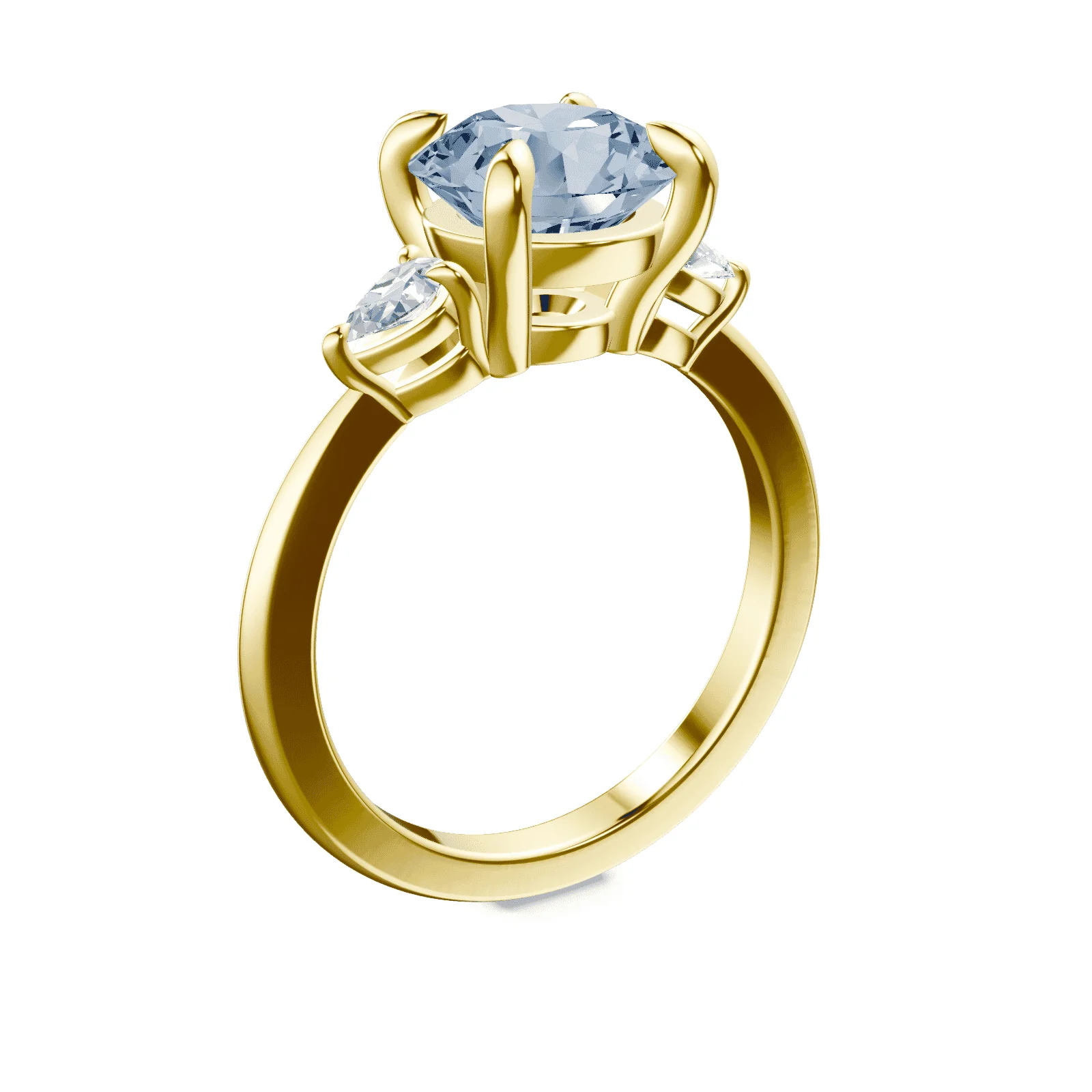 Three Stone Blue Diamond Ring - Image 2