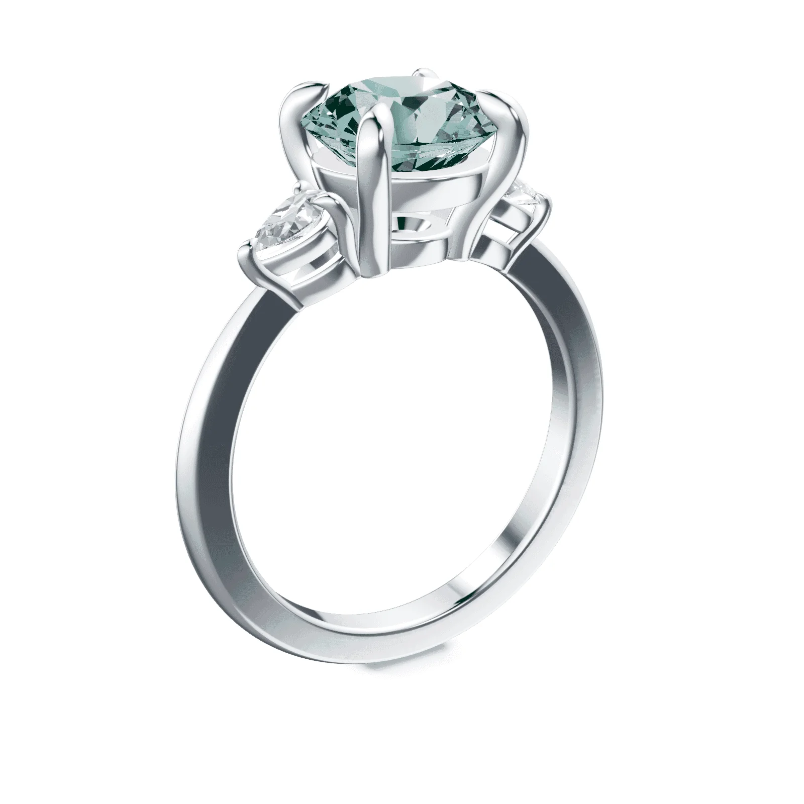 Three Stone Green Diamond Ring - Image 2