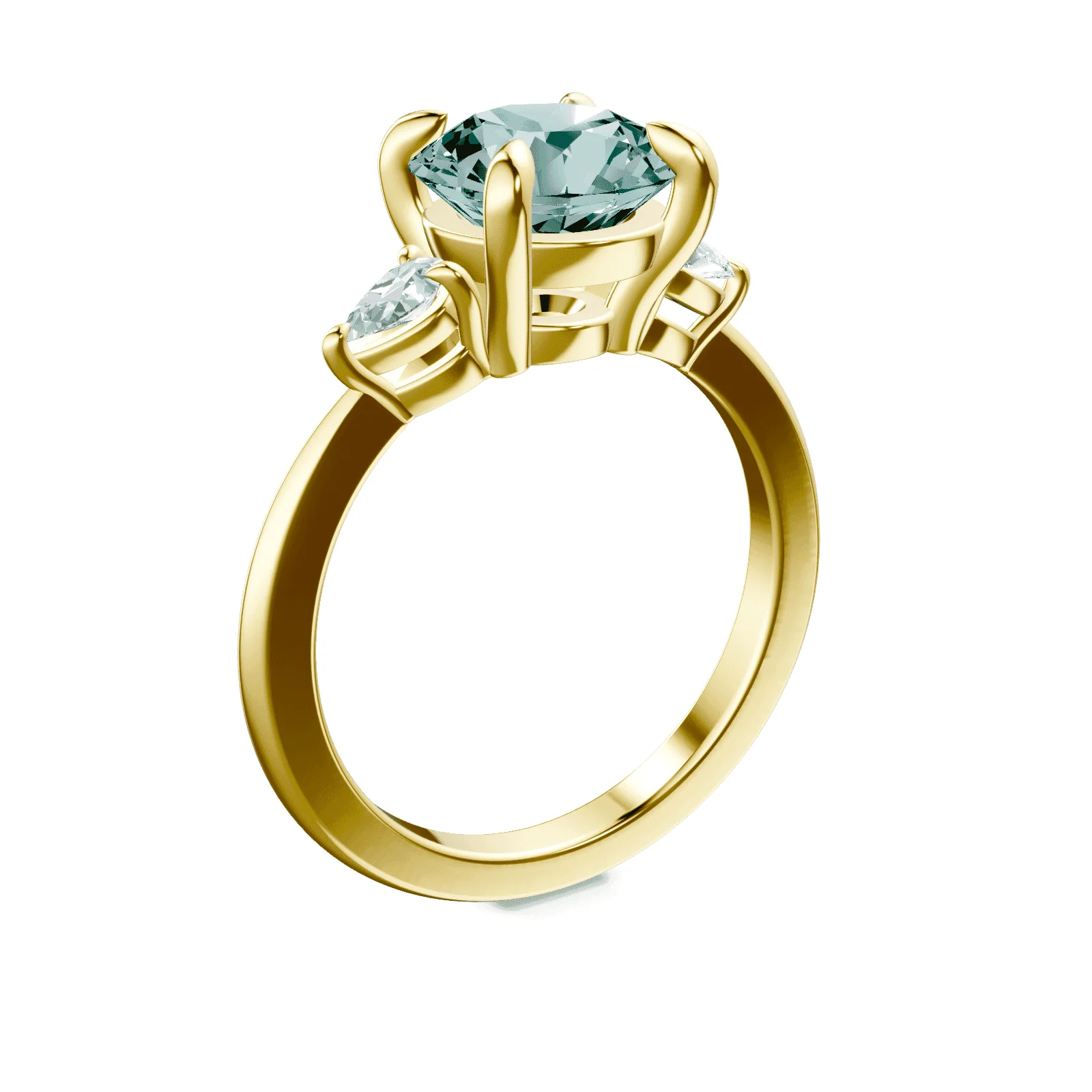 Three Stone Green Diamond Ring - Image 2