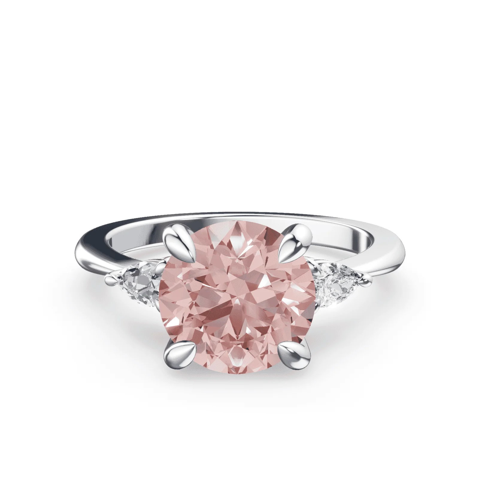 Three Stone Pink Diamond Ring