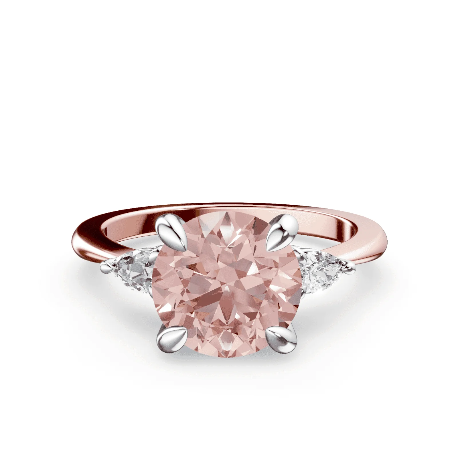 Three Stone Pink Diamond Ring