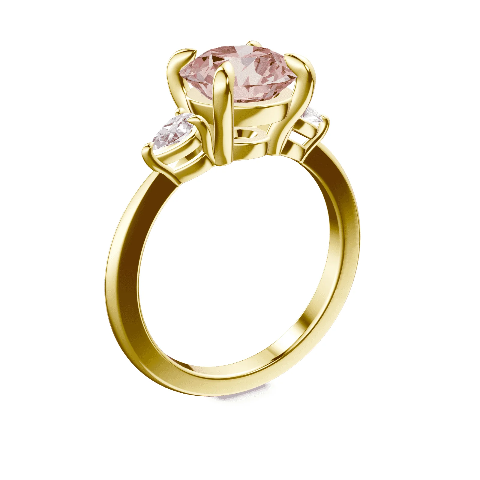 Three Stone Pink Diamond Ring - Image 2