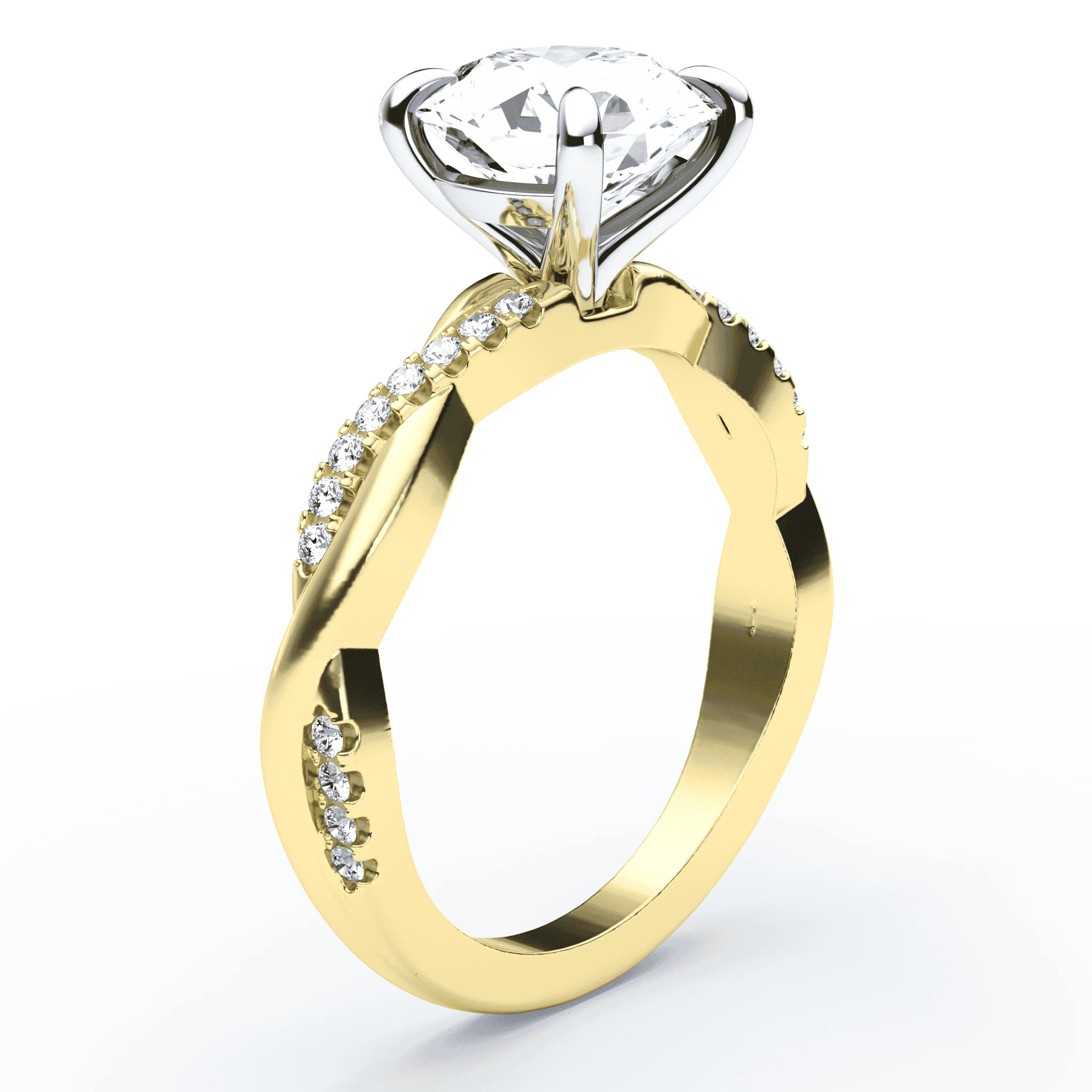 Twisted Band Diamond Ring - Image 2