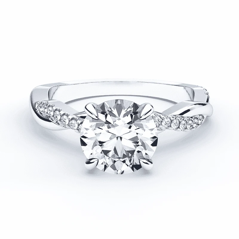 Twisted Band Hidden Halo Ring