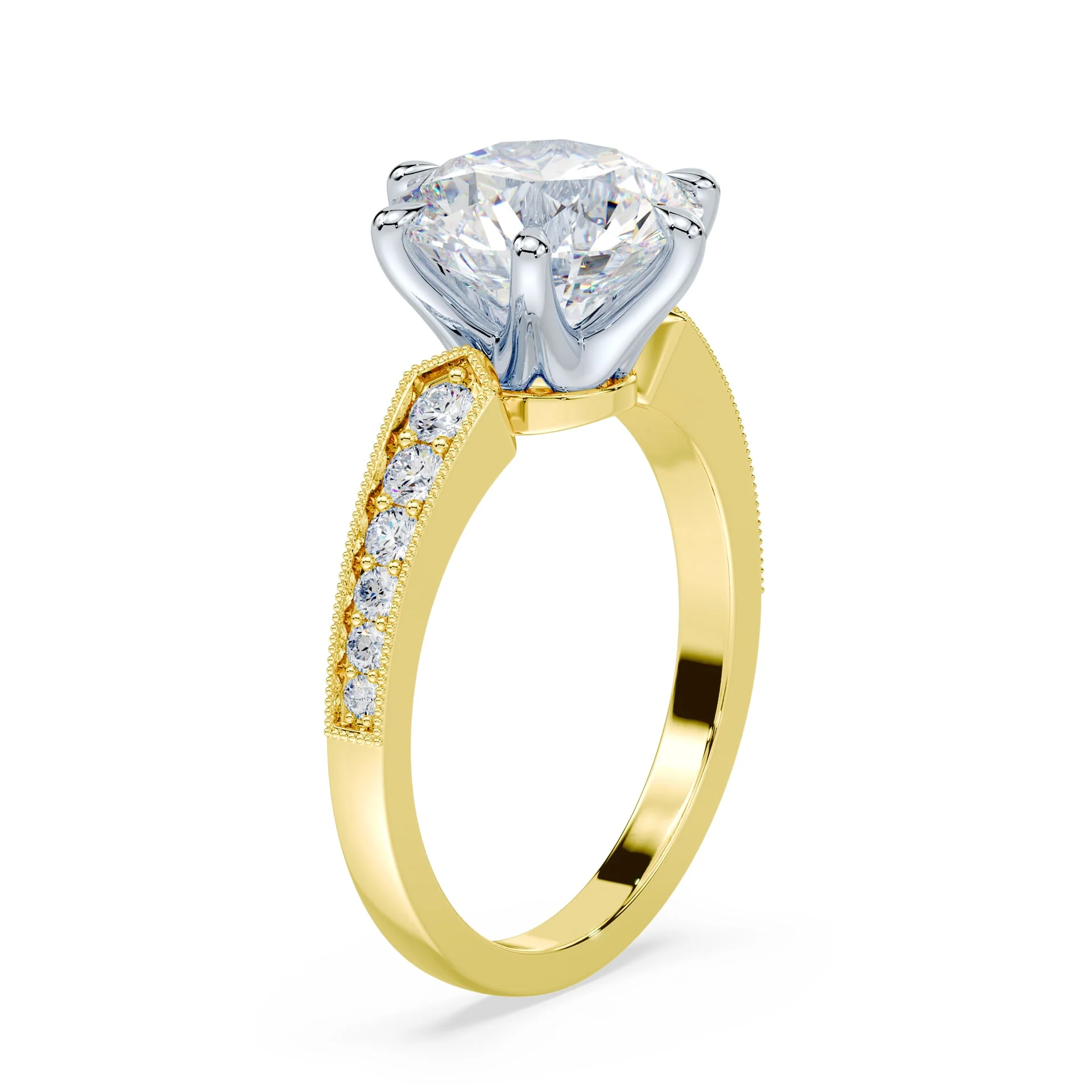 Vintage Crown Engagement Ring - Image 2