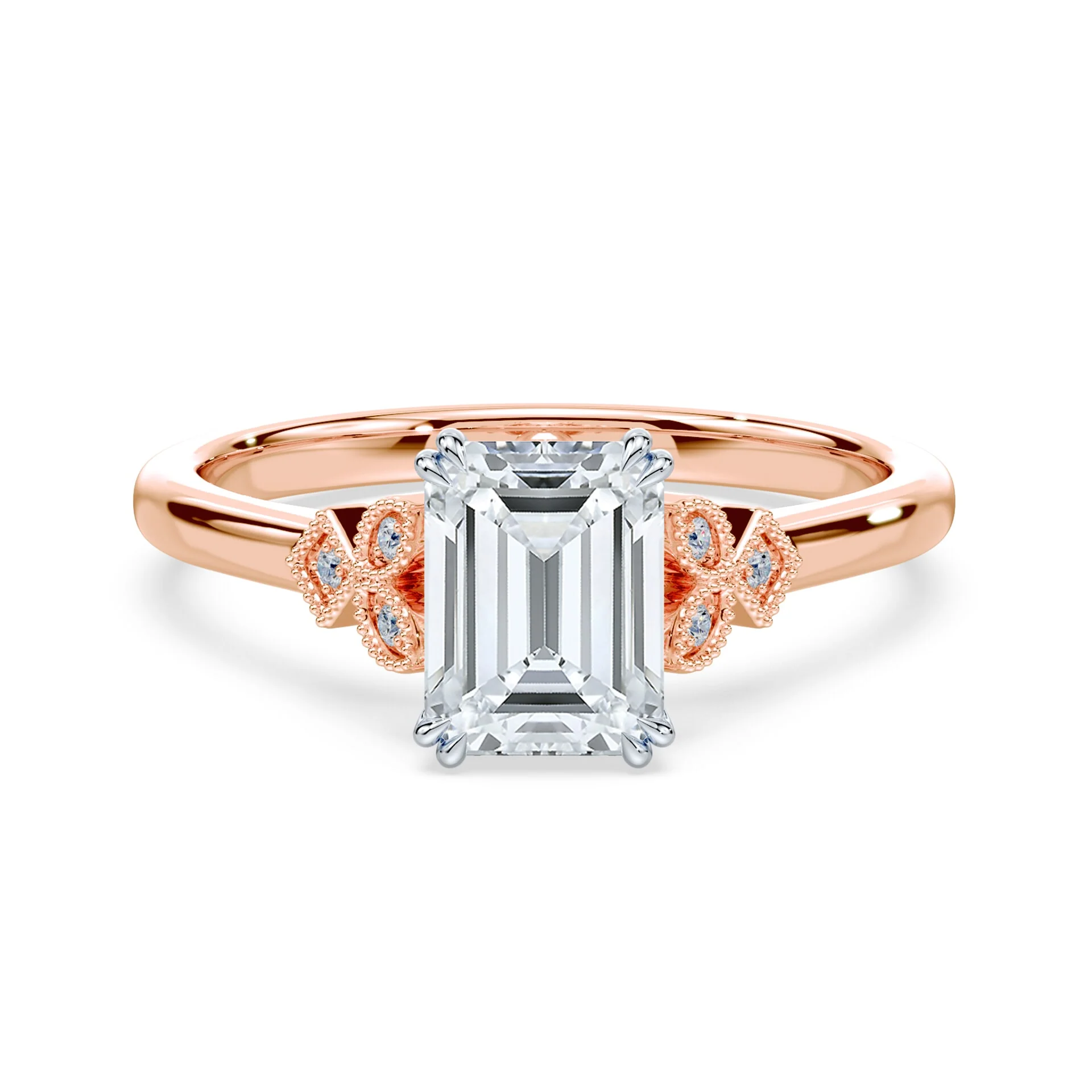 Emerald Cut Vintage Peekaboo Ring