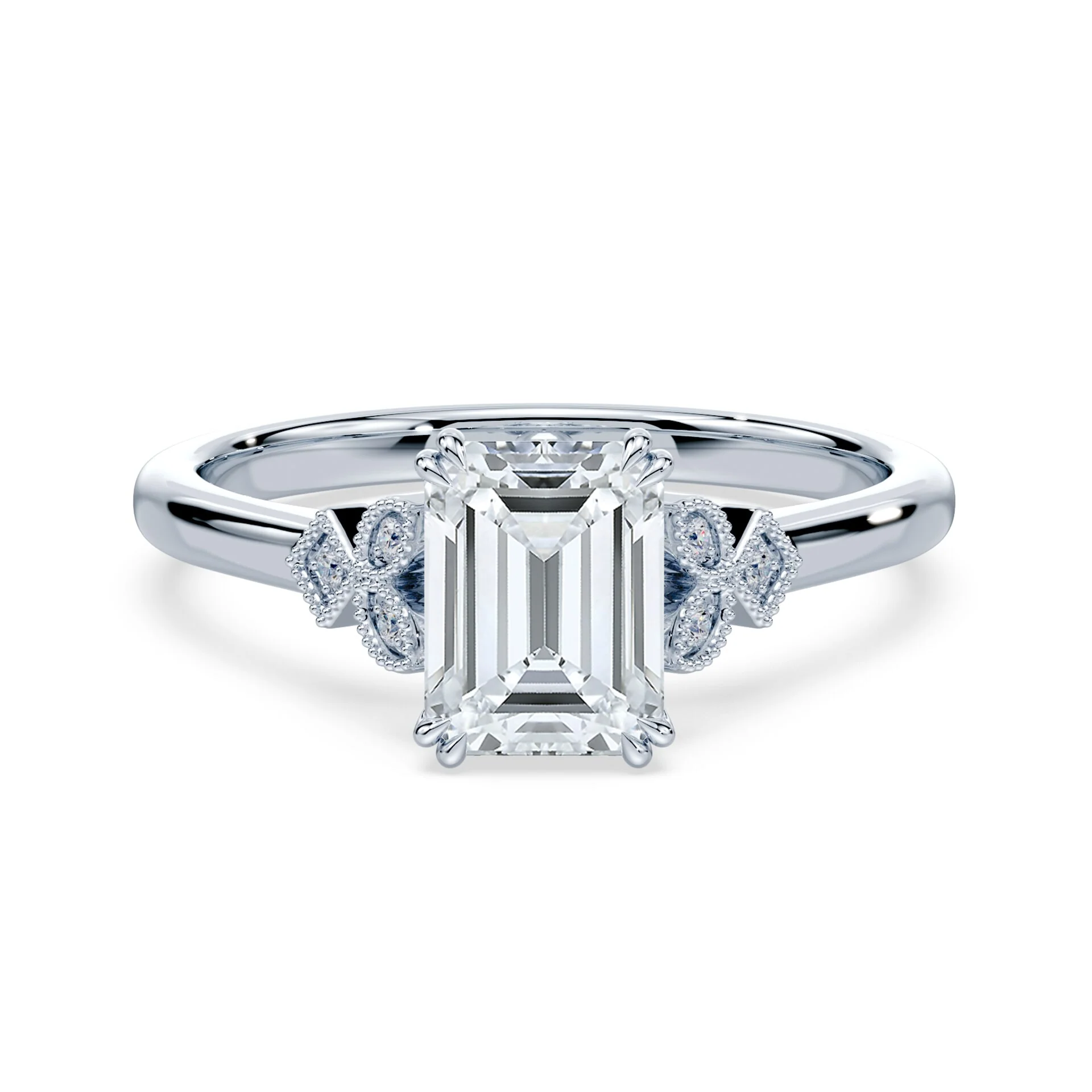 Emerald Cut Vintage Peekaboo Ring