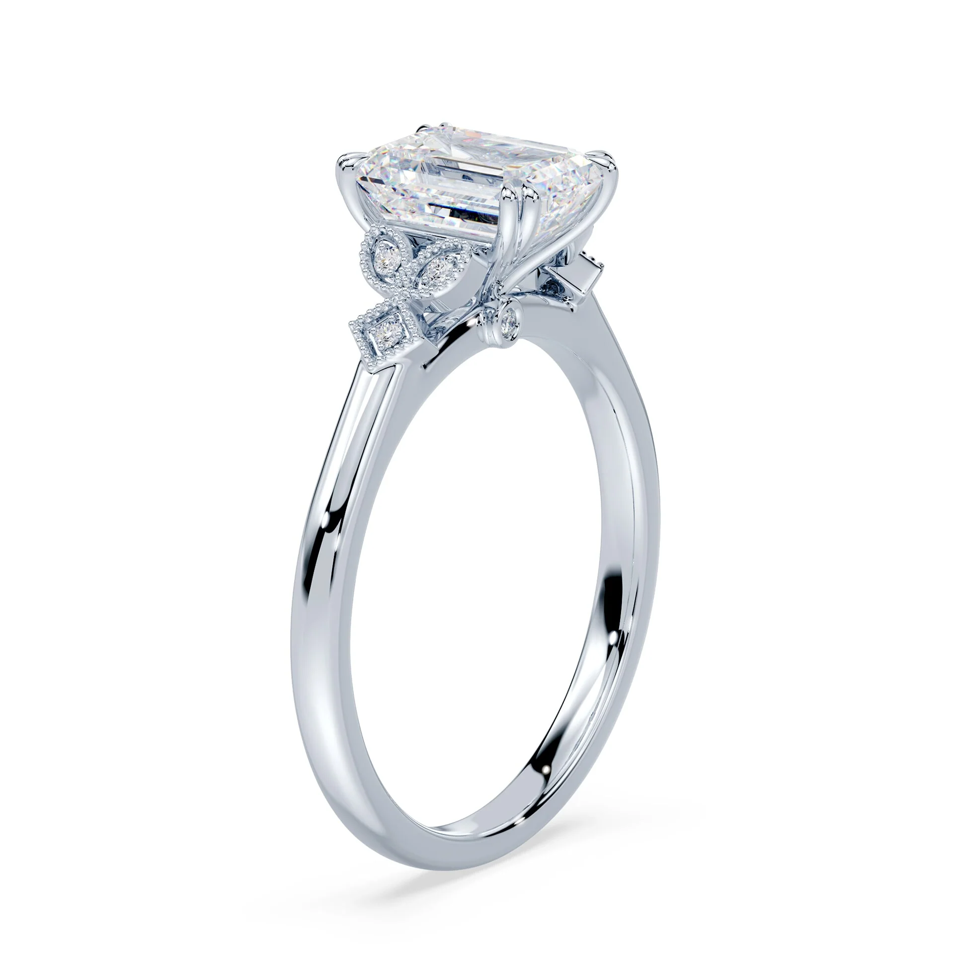 Emerald Cut Vintage Peekaboo Ring - Image 2