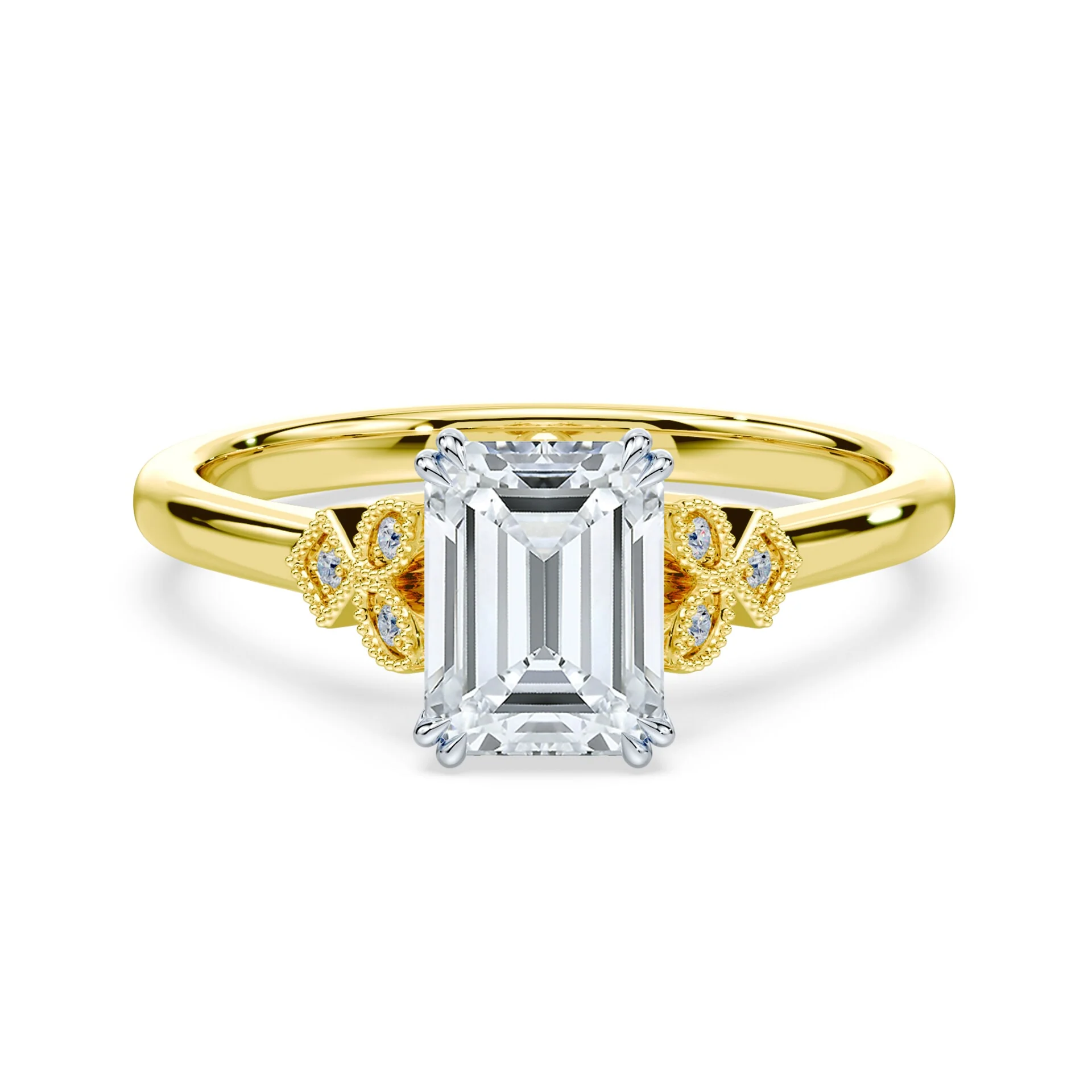 Emerald Cut Vintage Peekaboo Ring