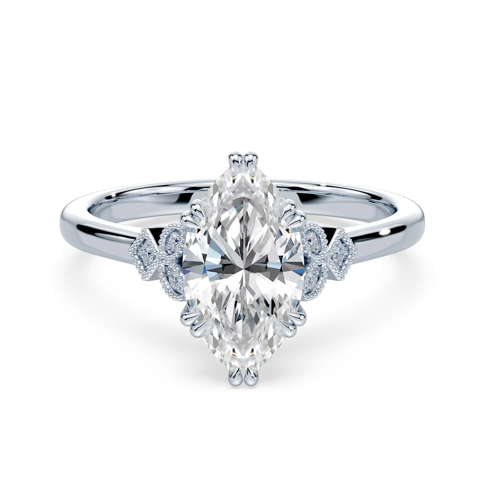 Marquise Cut Vintage Peekaboo Ring