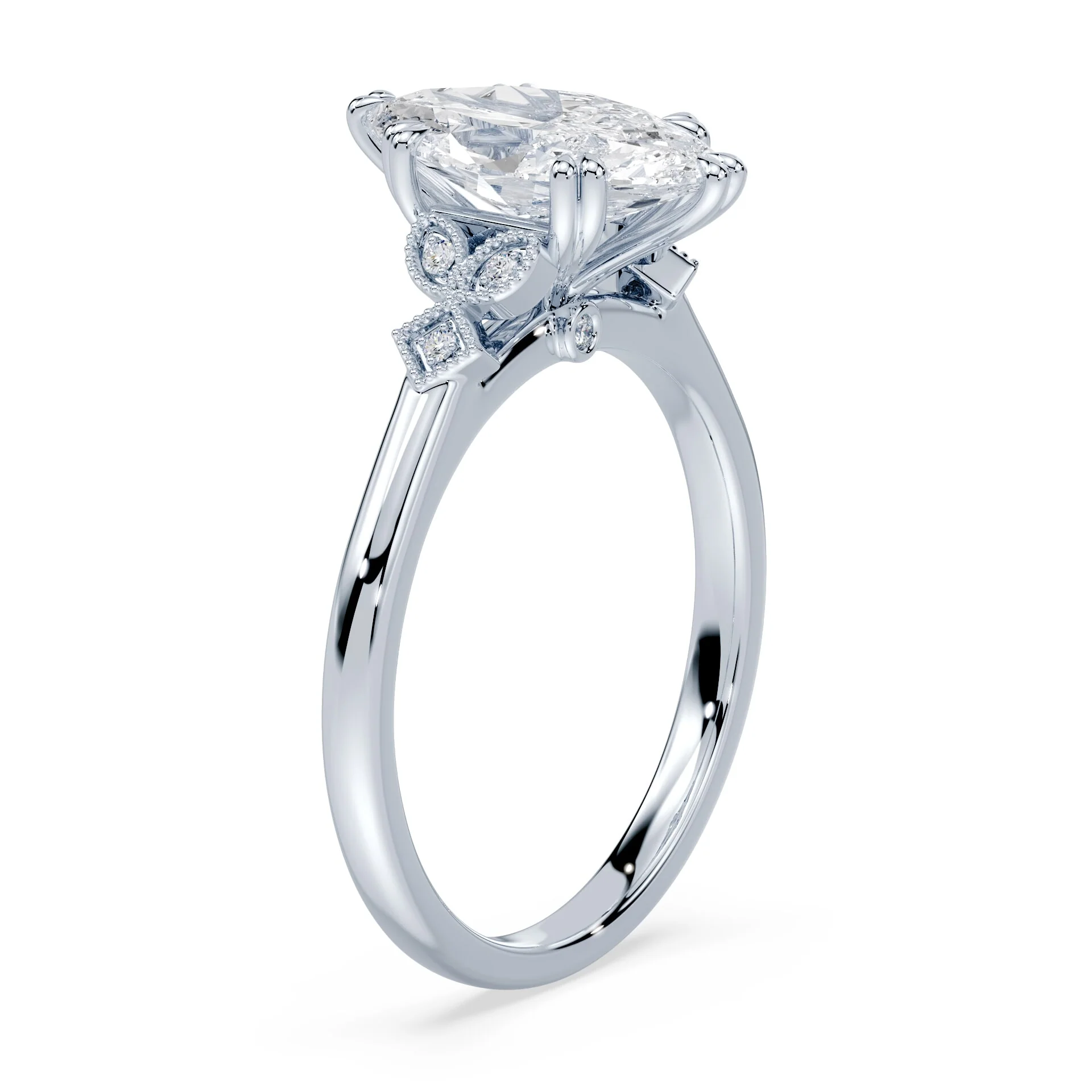 Marquise Cut Vintage Peekaboo Ring - Image 2