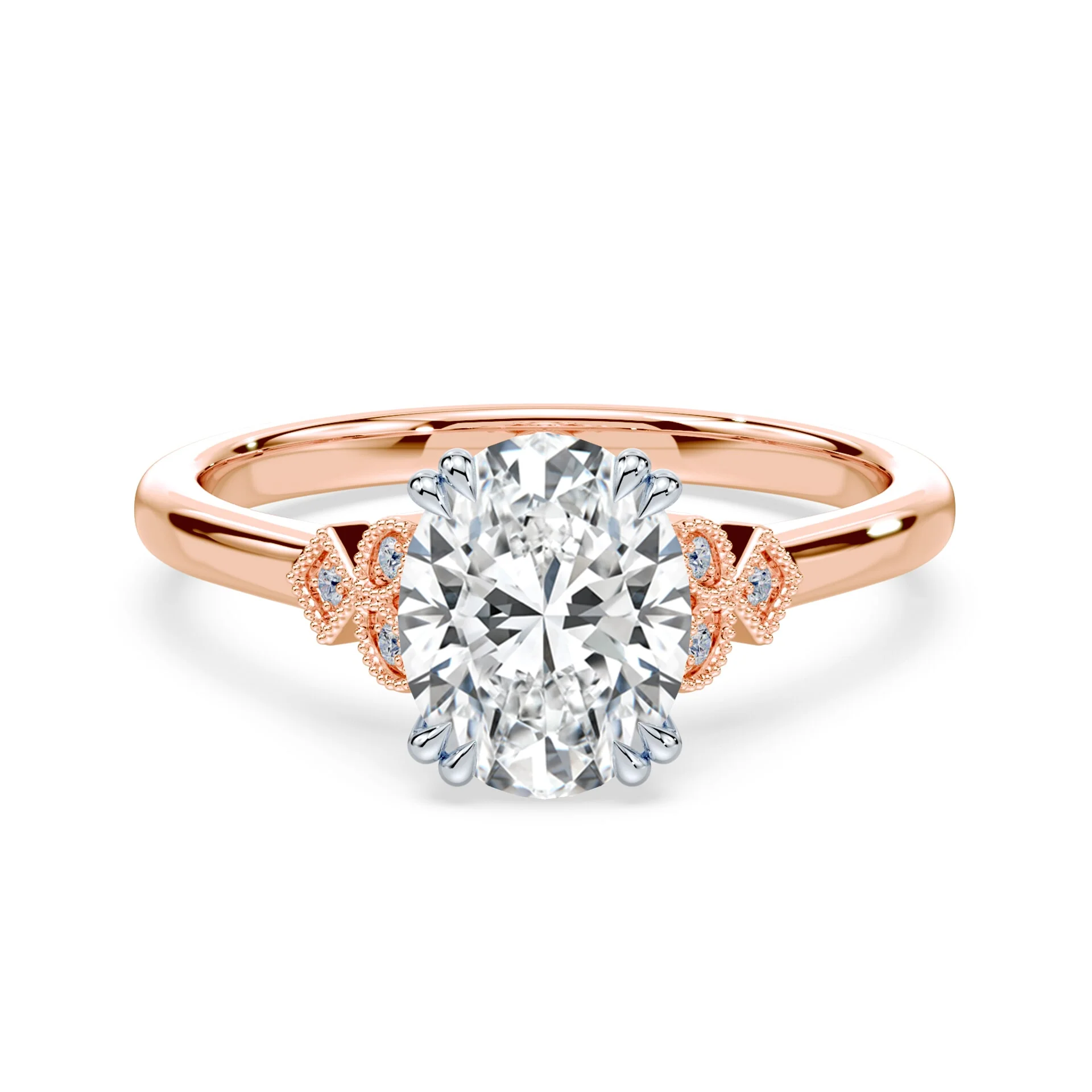Oval Cut Vintage Peekaboo Ring