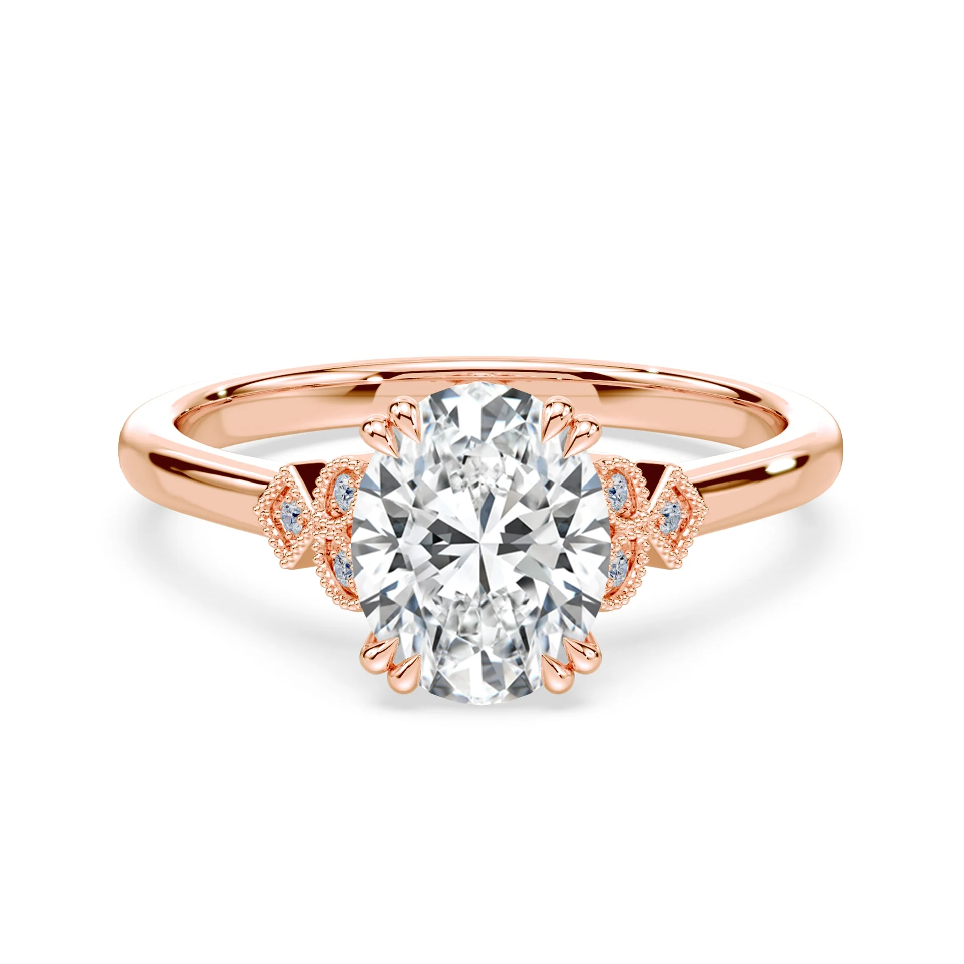 Oval Cut Vintage Peekaboo Ring