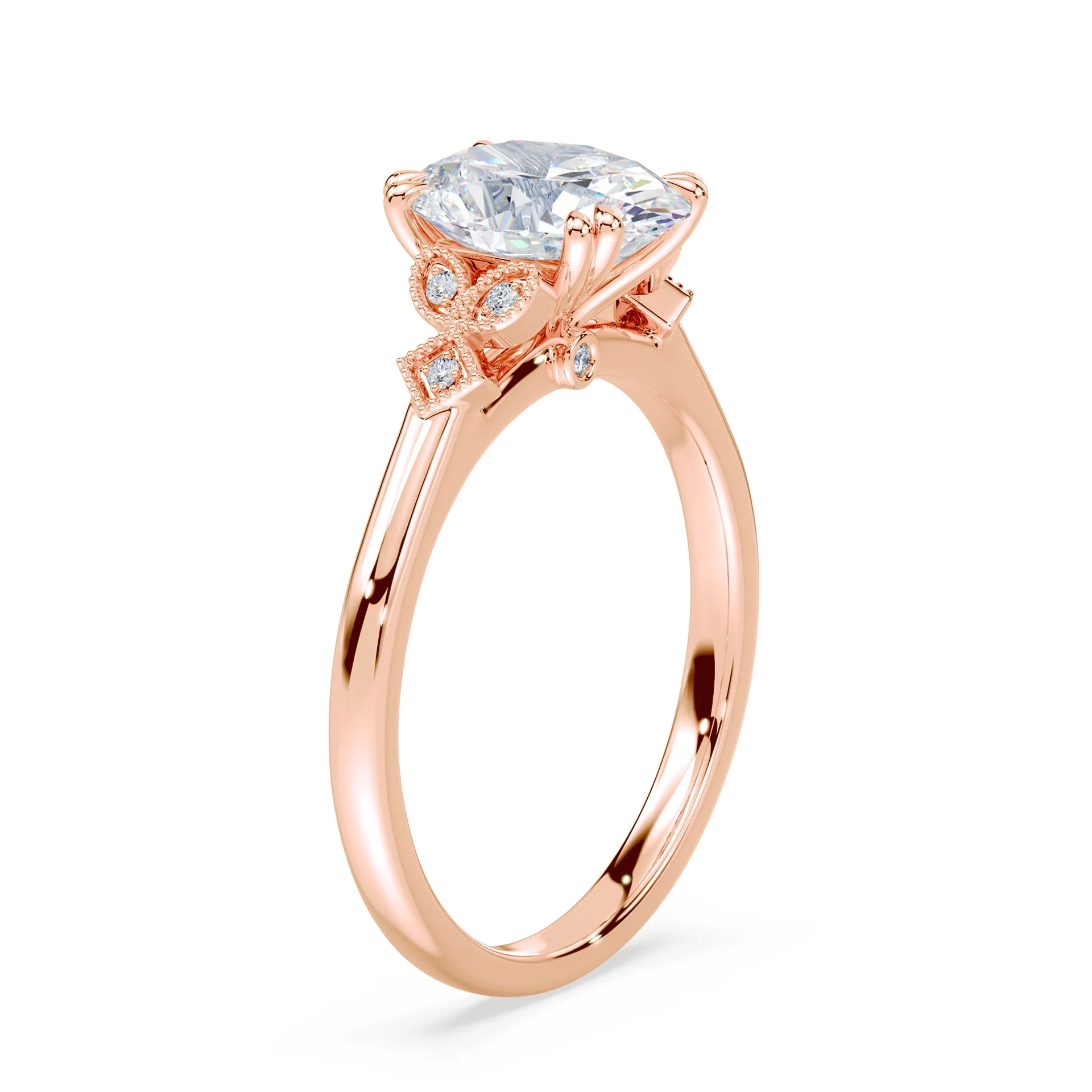 Oval Cut Vintage Peekaboo Ring - Image 2