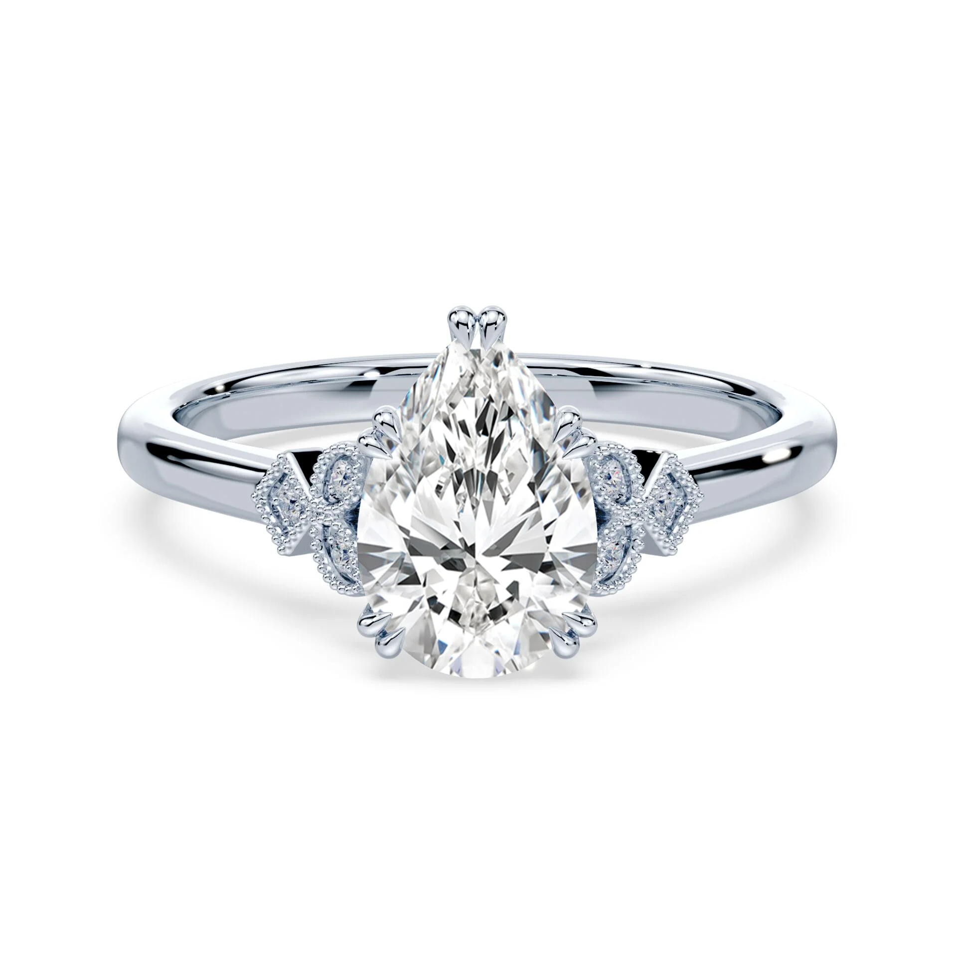 Pear Cut Vintage Peekaboo Ring