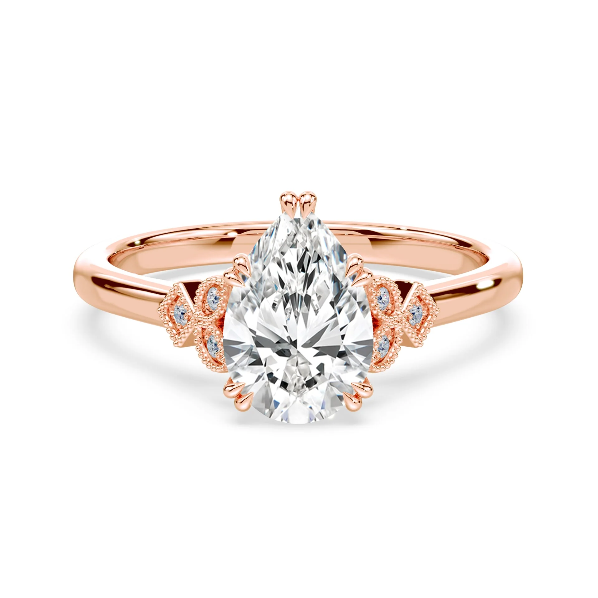 Pear Cut Vintage Peekaboo Ring
