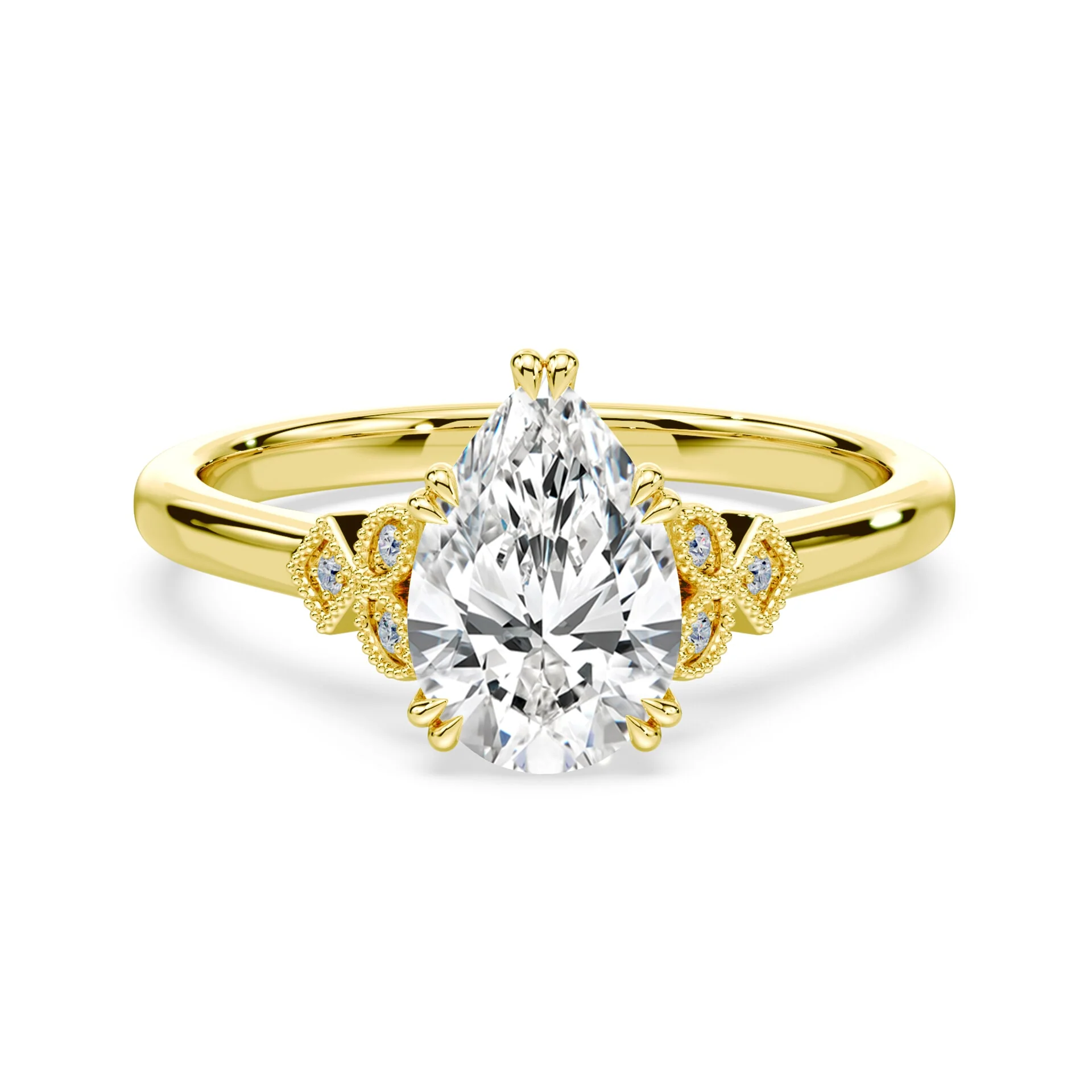 Pear Cut Vintage Peekaboo Ring