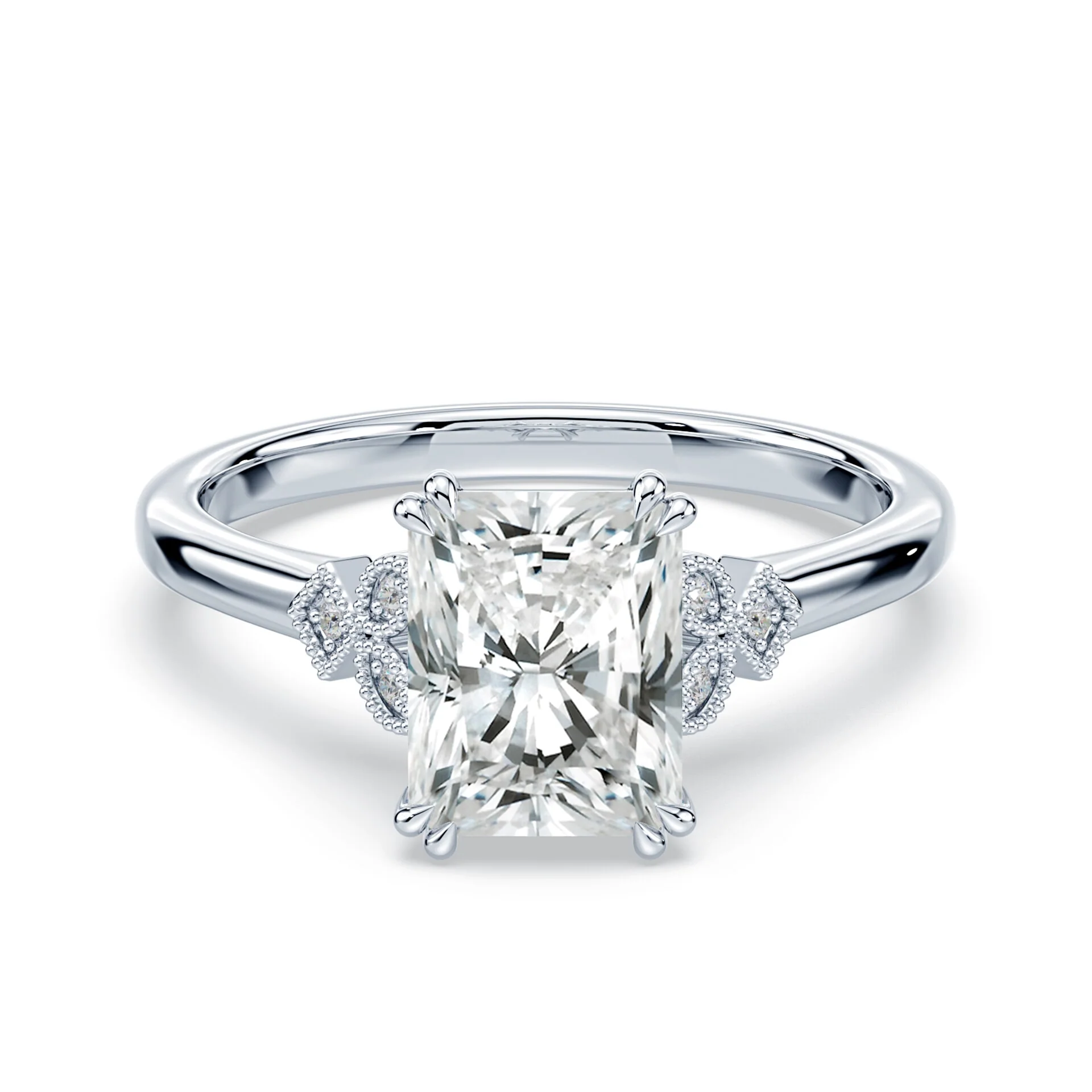 Radiant Cut Vintage Peekaboo Ring