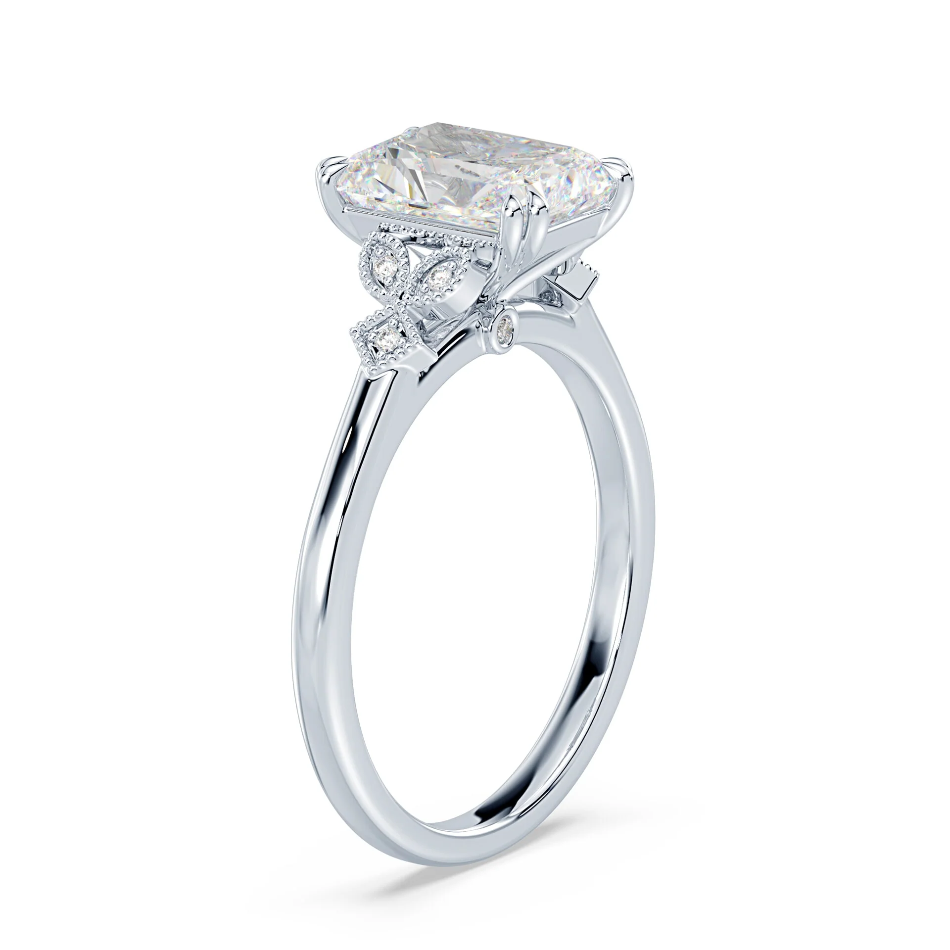 Radiant Cut Vintage Peekaboo Ring - Image 2