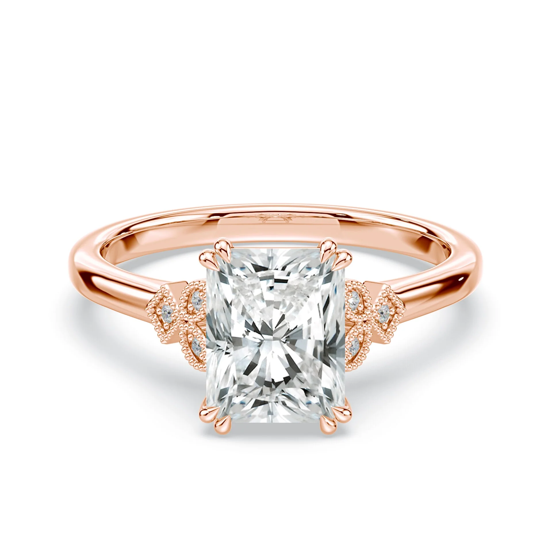 Radiant Cut Vintage Peekaboo Ring
