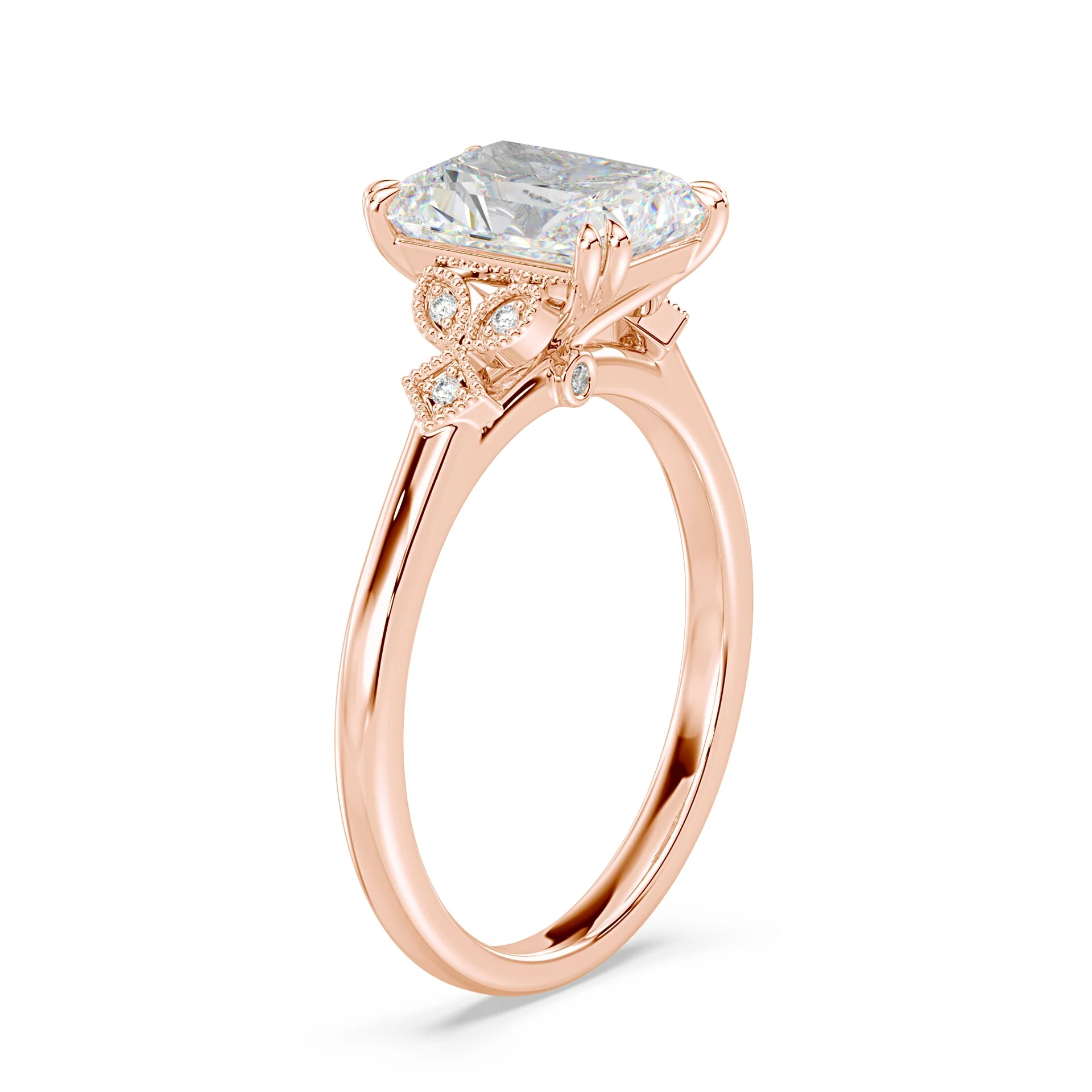 Radiant Cut Vintage Peekaboo Ring - Image 2