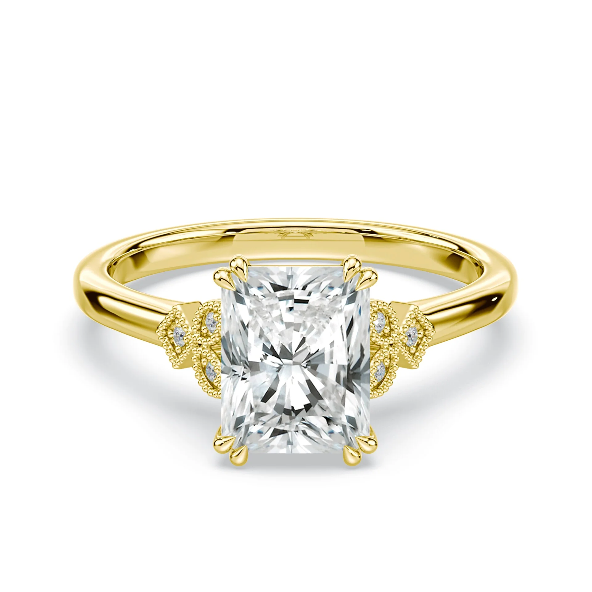 Radiant Cut Vintage Peekaboo Ring