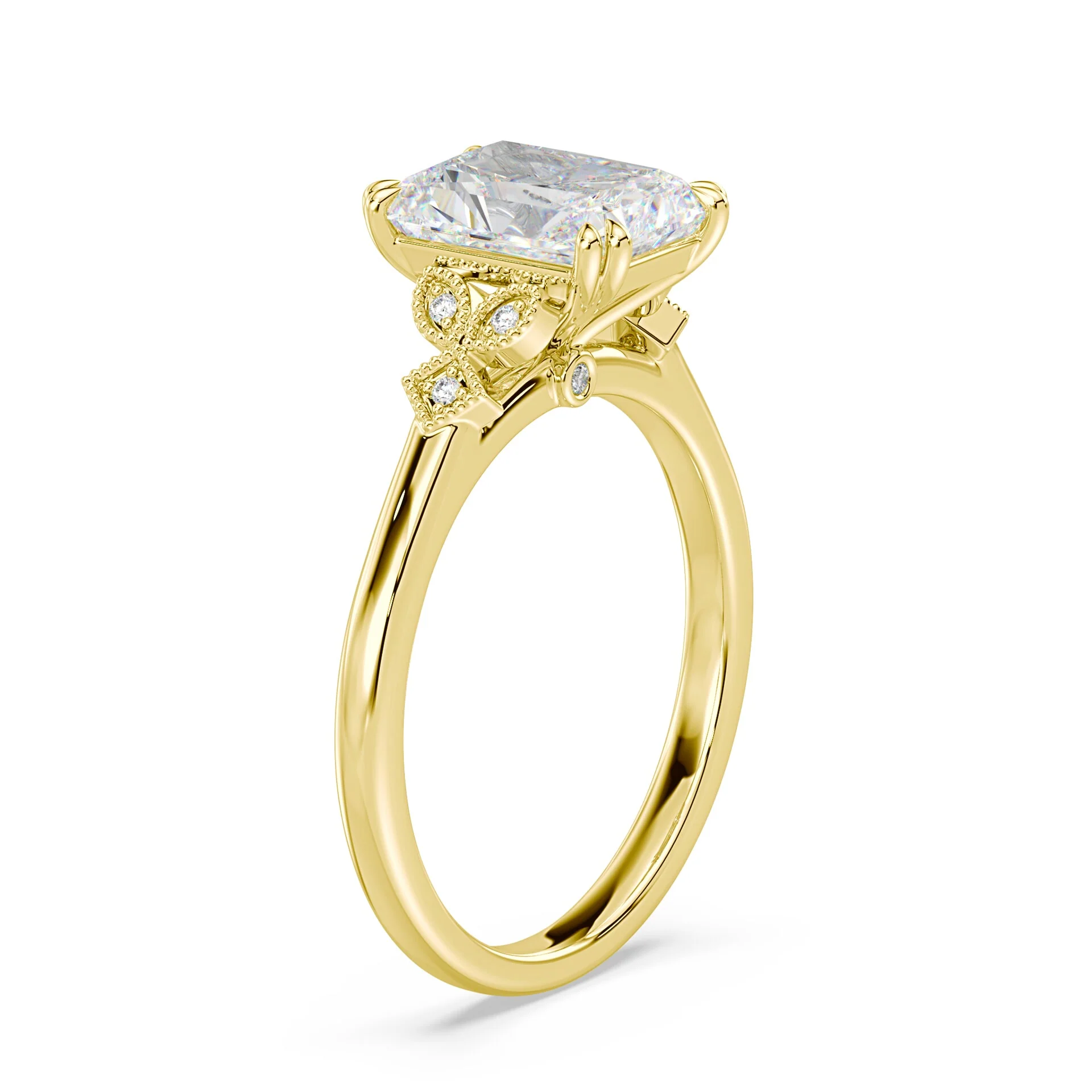 Radiant Cut Vintage Peekaboo Ring - Image 2